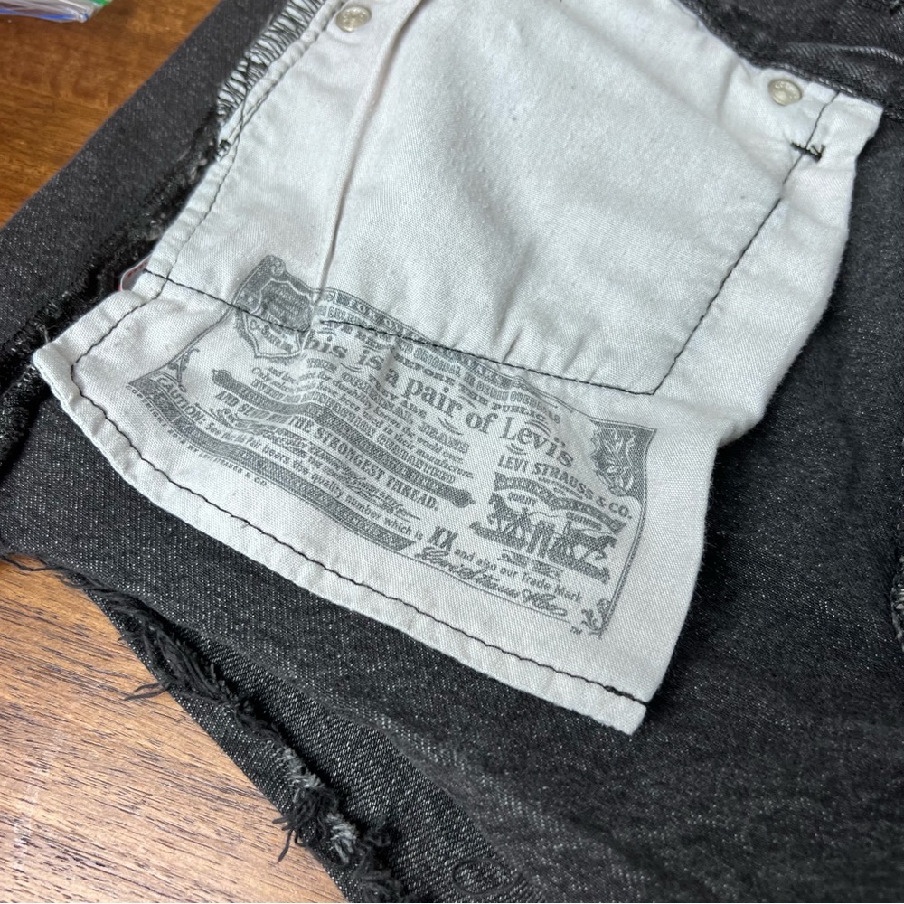Levi’s 501 Original Jean Shorts Size 28 Washed Black - Picture 13 of 16